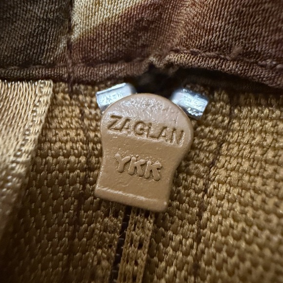 Vintage Amanda Smith 100% Silk Midi Slip Straight Slit Skirt Brown Leaves 90s - Picture 6 of 8